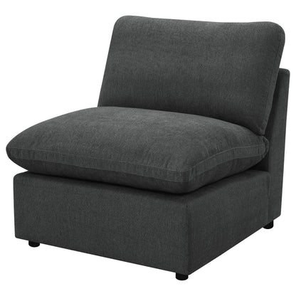 Yvette Modular Armless Chair Dark GreyDark Grey