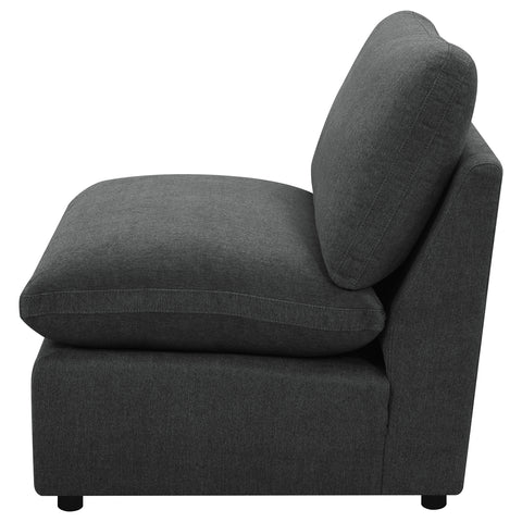 Yvette Modular Armless Chair Dark GreyDark Grey