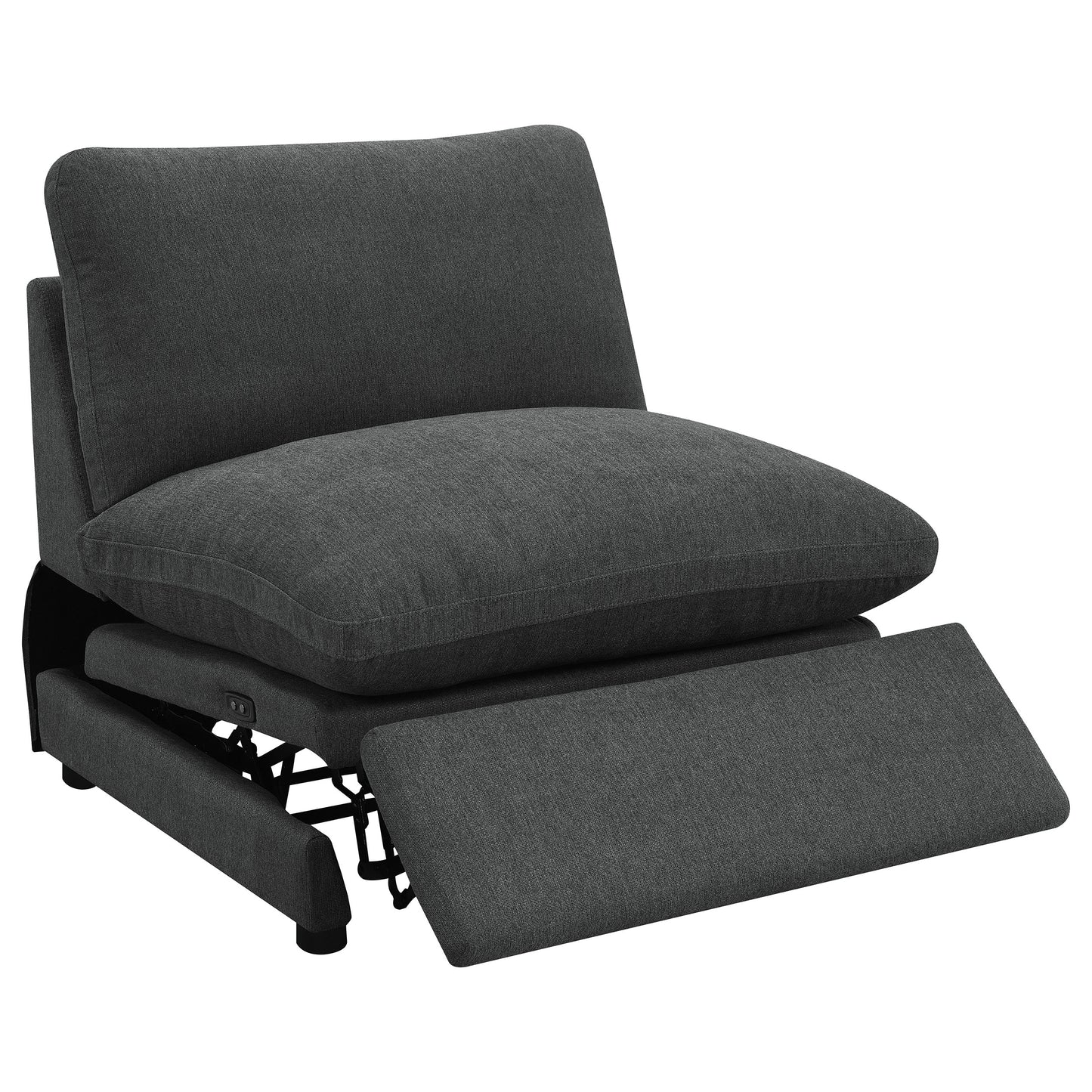 shoto modular power armless recliner dark grey
