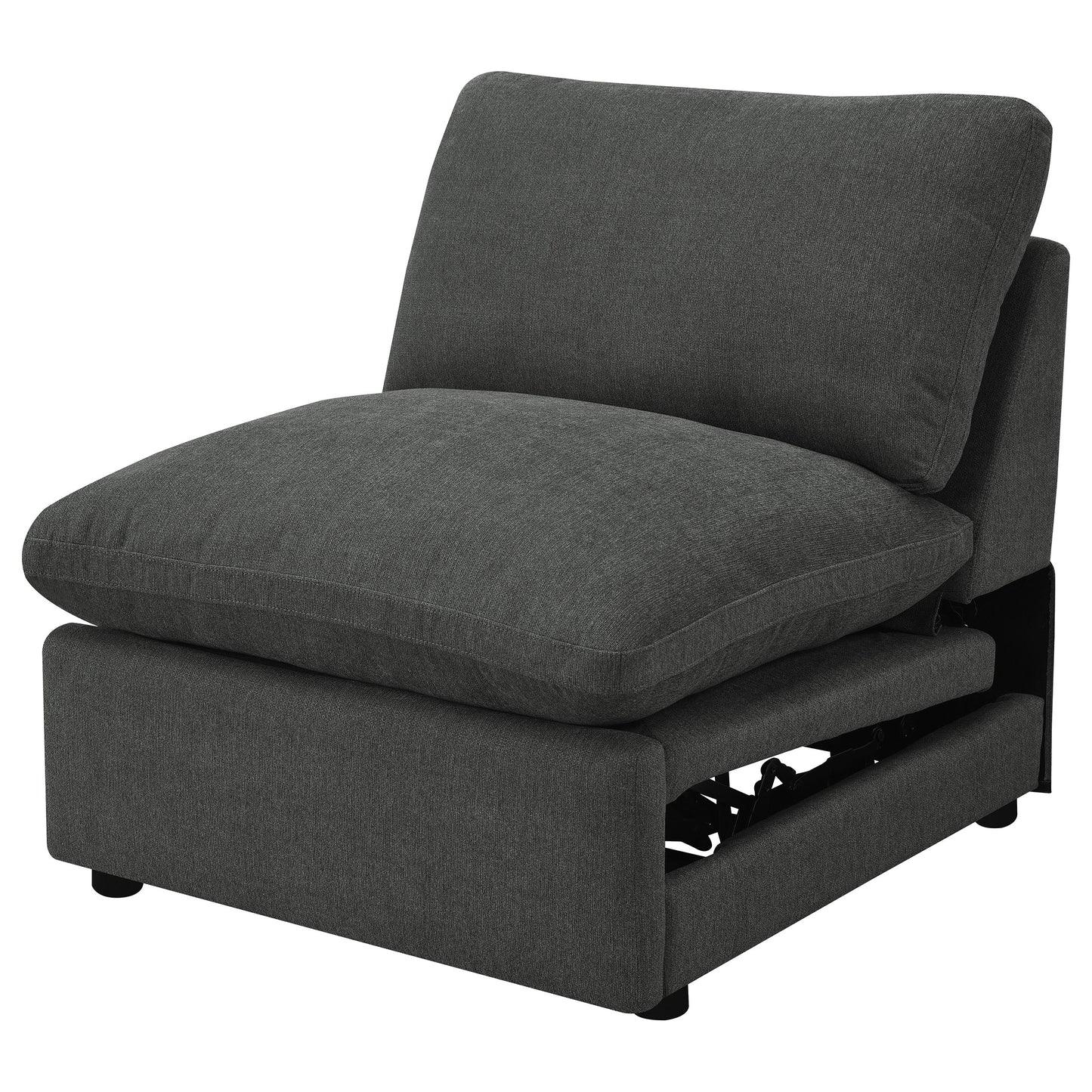 shoto modular power armless recliner dark grey