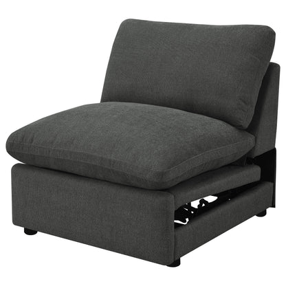 Shoto Modular Power Armless Recliner Dark Grey