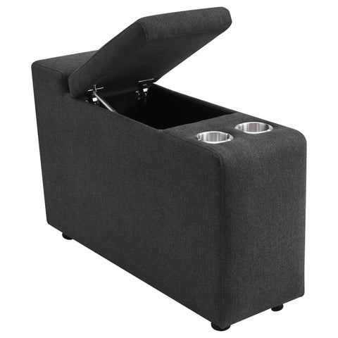 Shoto Upholstered Modular Storage Console Dark Grey