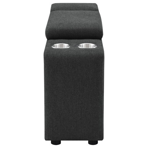 Shoto Upholstered Modular Storage Console Dark Grey