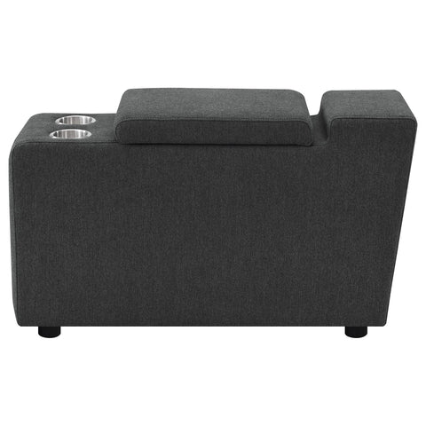 Shoto Upholstered Modular Storage Console Dark Grey