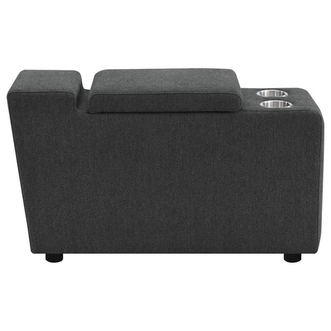 Shoto Upholstered Modular Storage Console Dark Grey