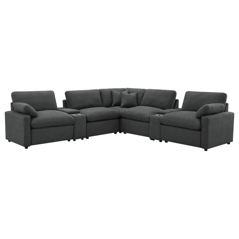 Shoto 7-piece Modular Power Reclining Sectional Dark Grey
