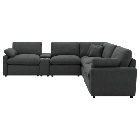 Shoto 7-piece Modular Power Reclining Sectional Dark Grey