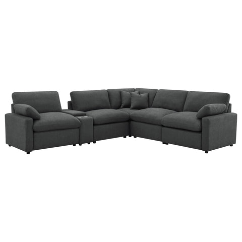 Shoto 6-piece Modular Power Reclining Sectional Dark Grey