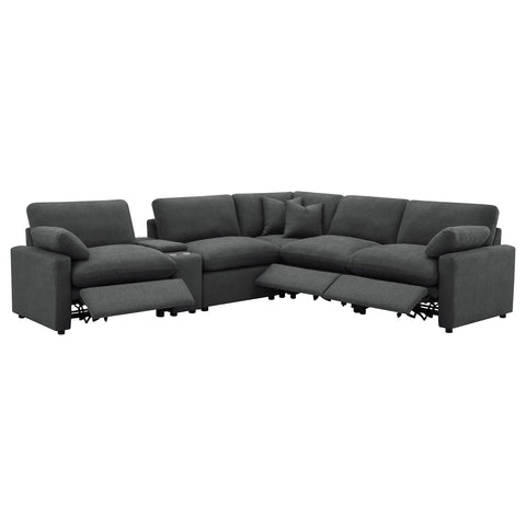 Shoto 6-piece Modular Power Reclining Sectional Dark Grey