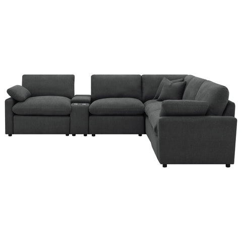 Shoto 6-piece Modular Power Reclining Sectional Dark Grey