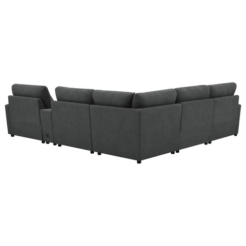 Shoto 6-piece Modular Power Reclining Sectional Dark Grey
