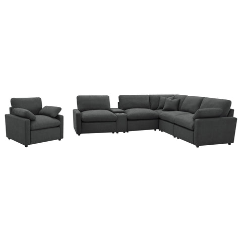 Shoto 6-piece Modular Power Reclining Sectional Dark Grey