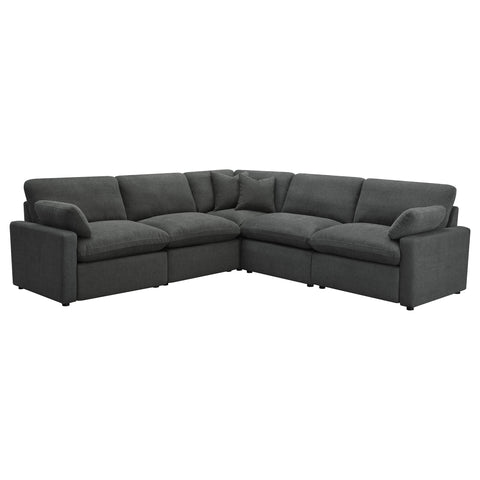 Yvette 5-piece Modular Power Reclining Sectional Dark GreyDark Grey