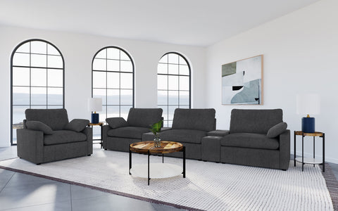 Shoto Upholstered Power Recliner Chair Dark Grey