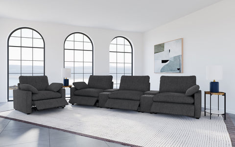 Shoto Upholstered Power Recliner Chair Dark Grey