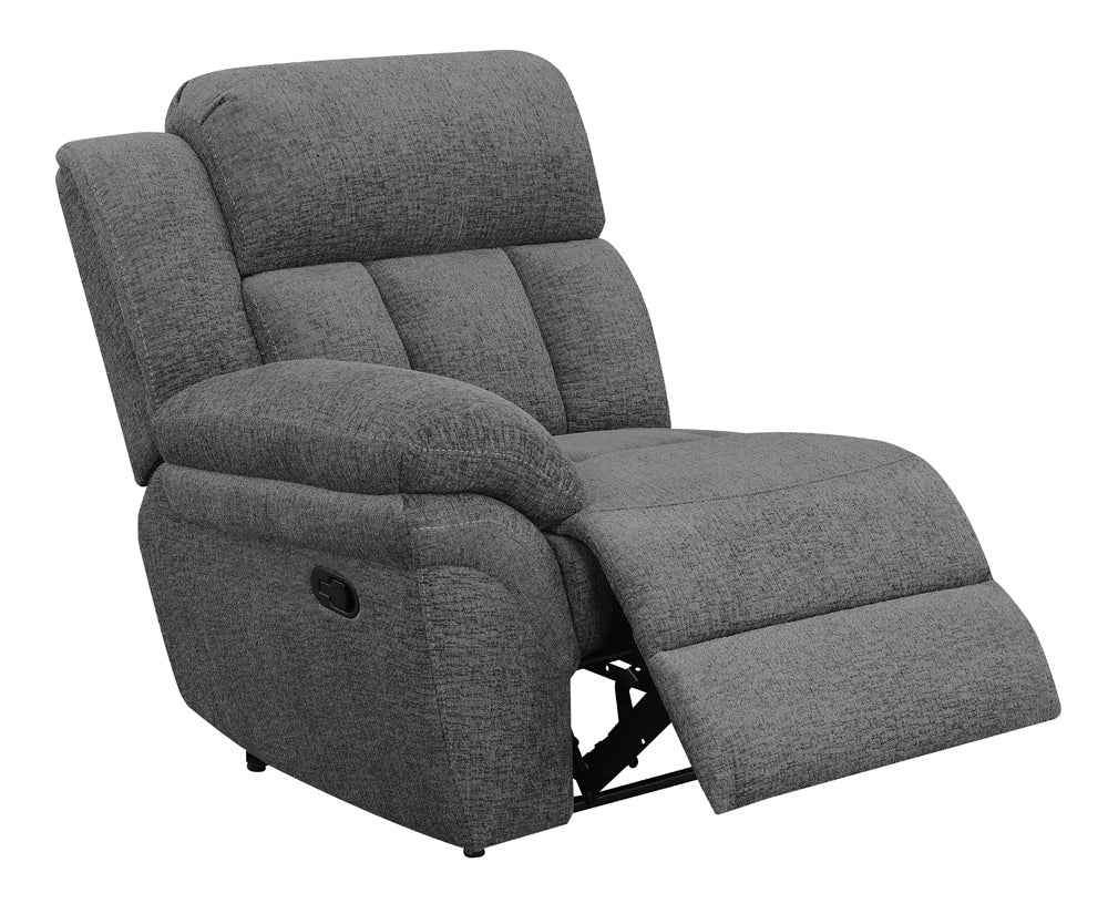 jenner upholstered laf recliner charcoal