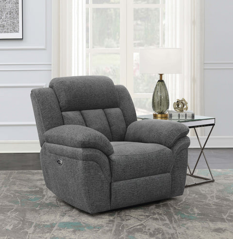 Adhvik Upholstered Power Glider Recliner CharcoalCharcoal