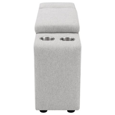 Shoto Upholstered Modular Storage Console Grey