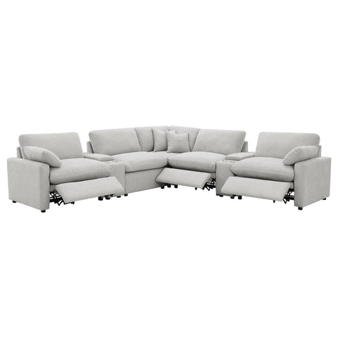 Shoto 7-piece Modular Power Reclining Sectional Grey