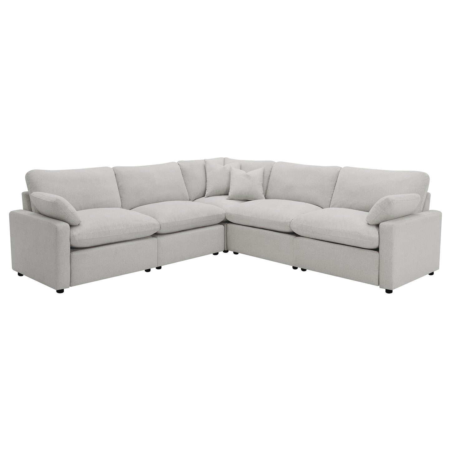 retro 5-piece modular power reclining sectional sofa grey