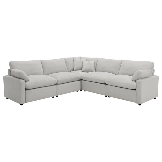 Retro 5-piece Modular Power Reclining Sectional Sofa Grey