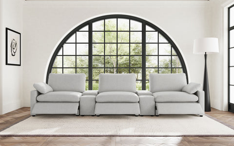 Shoto 5-piece Power Reclining Home Theater Seating Grey