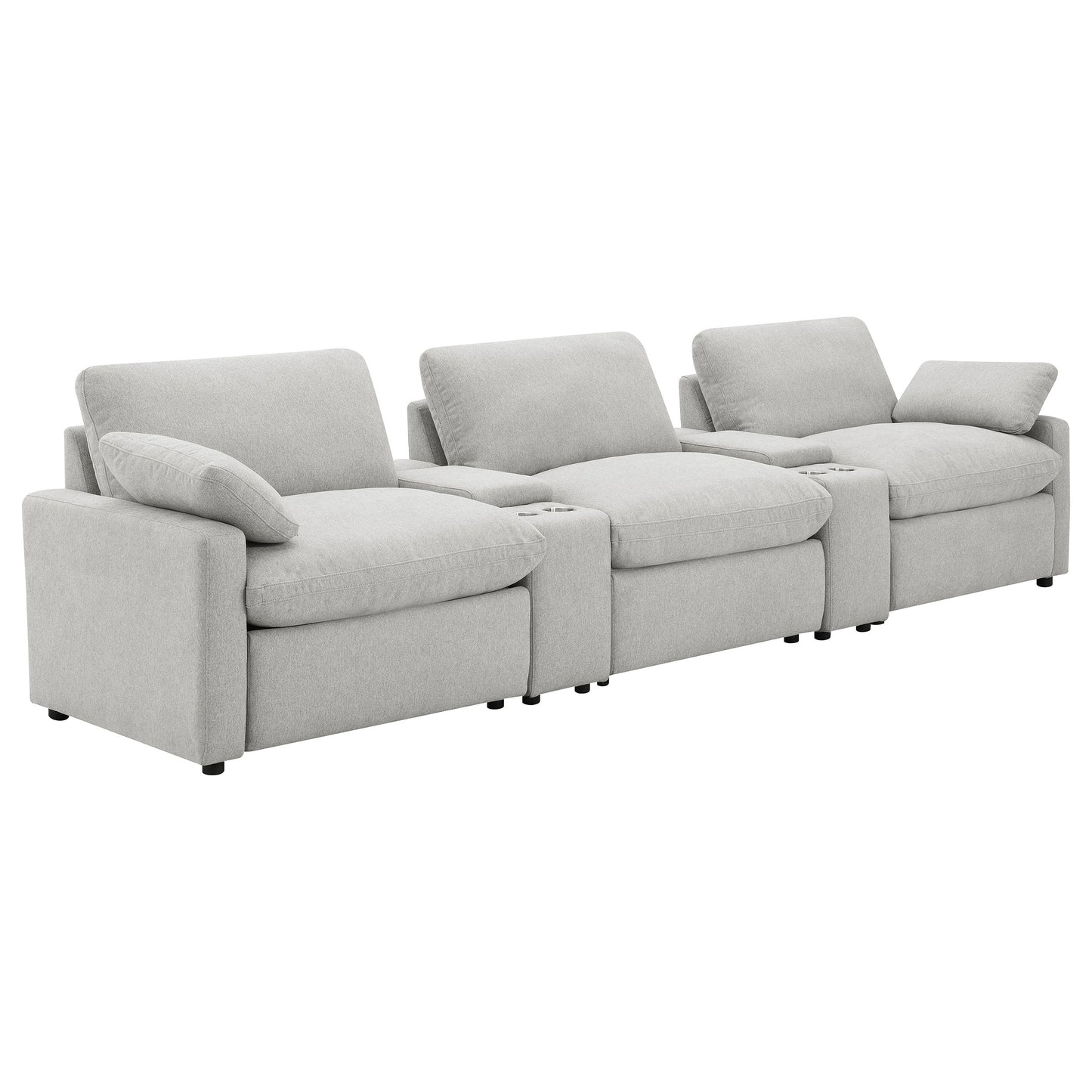 shoto 5-piece power reclining home theater seating grey