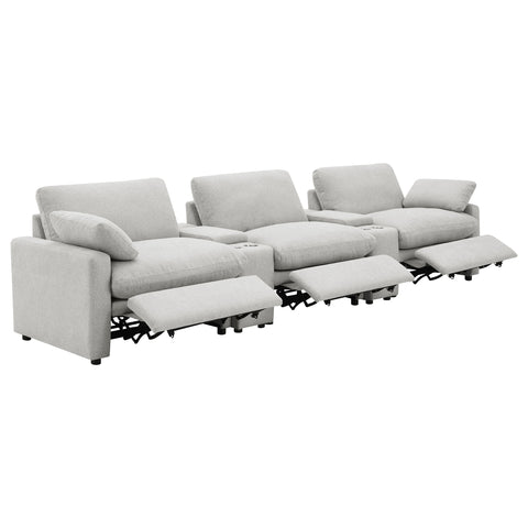 Shoto 5-piece Power Reclining Home Theater Seating Grey