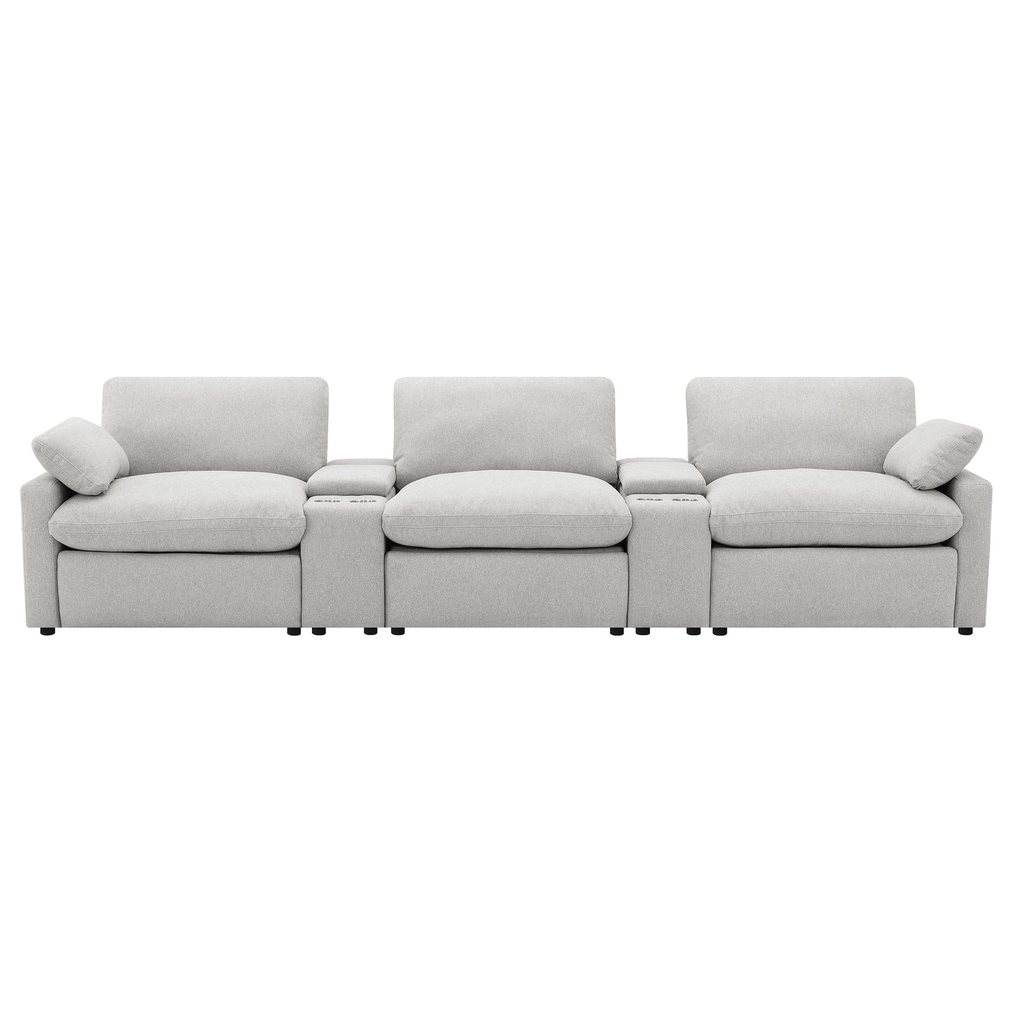 shoto 5-piece power reclining home theater seating grey