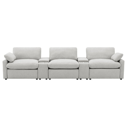 Shoto 5-piece Power Reclining Home Theater Seating Grey