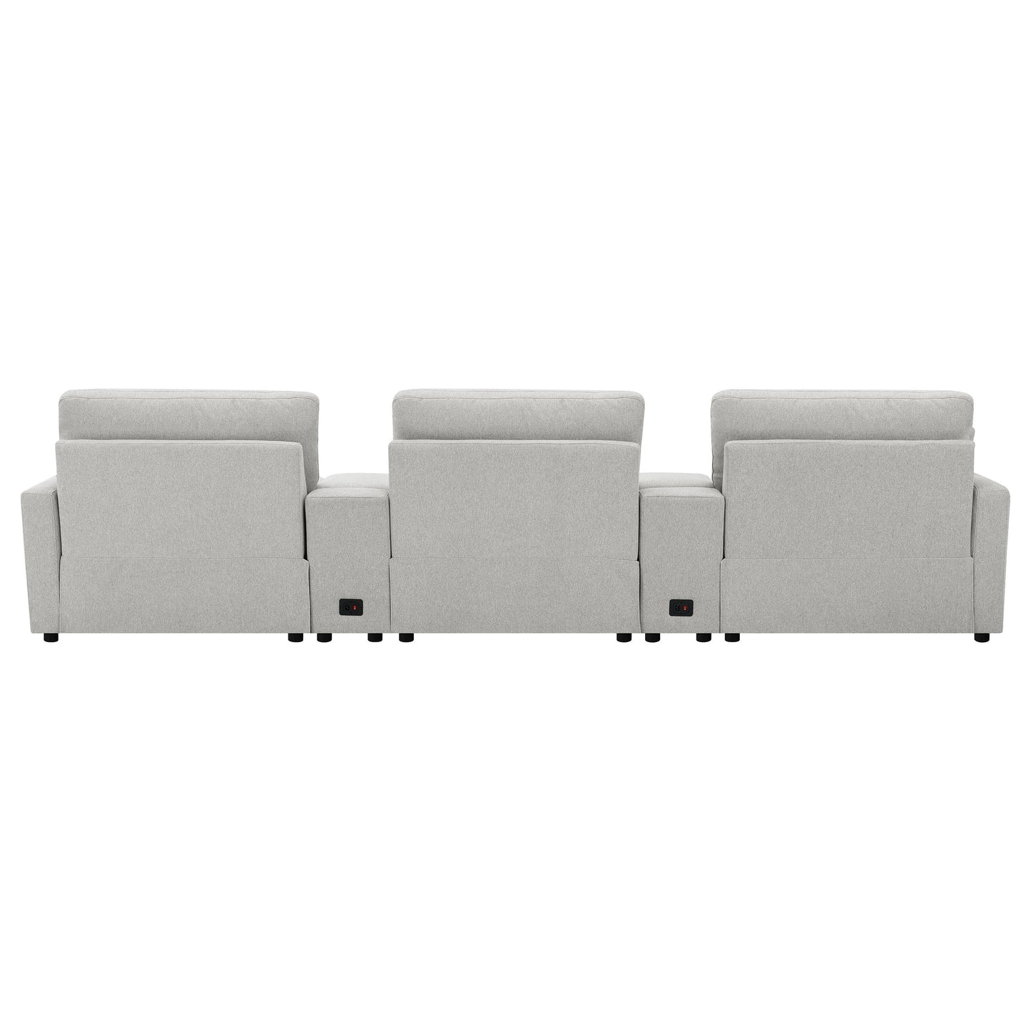 shoto 5-piece power reclining home theater seating grey