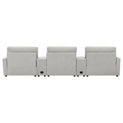Shoto 5-piece Power Reclining Home Theater Seating Grey