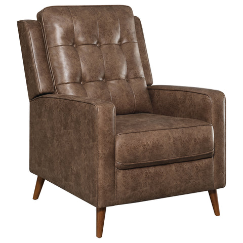 Mariska Upholstered Tufted Push Back Recliner BrownBrown