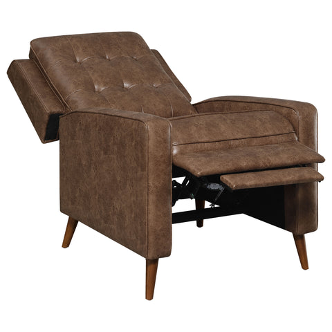 Mariska Upholstered Tufted Push Back Recliner BrownBrown