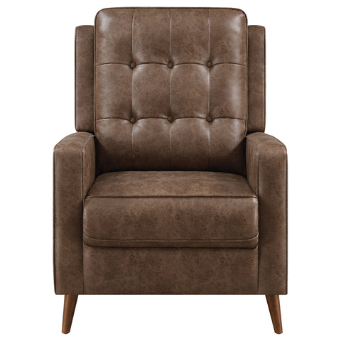 Mariska Upholstered Tufted Push Back Recliner BrownBrown