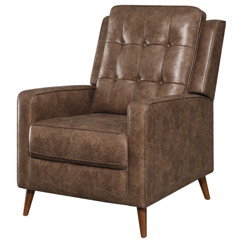 Mariska Upholstered Tufted Push Back Recliner BrownBrown