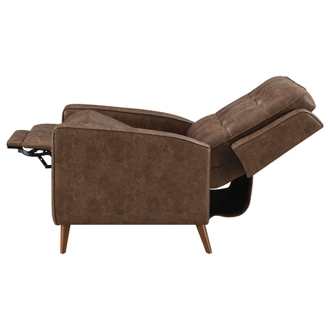 Mariska Upholstered Tufted Push Back Recliner BrownBrown
