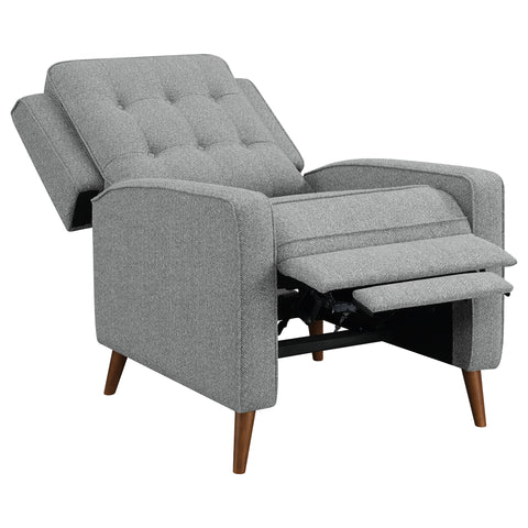 Mariska Upholstered Tufted Push Back Recliner GreyGrey