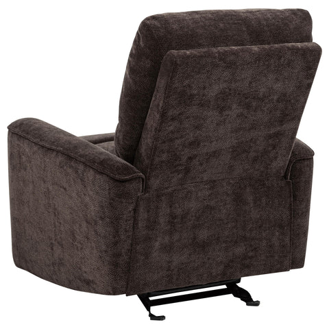 Bettoni Chenille Upholstered Glider Recliner Dark Brown