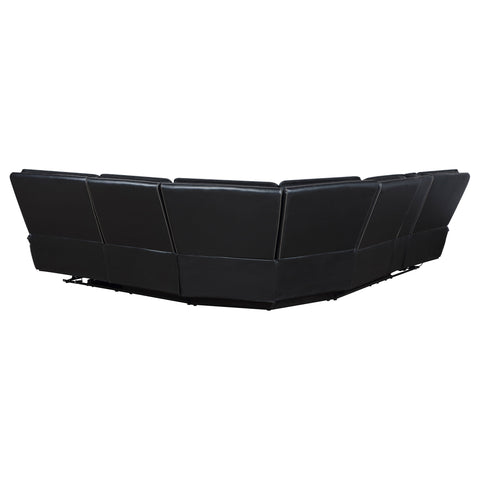 Lovegood Leather Upholstered Power Reclining Sectional BlackBlack
