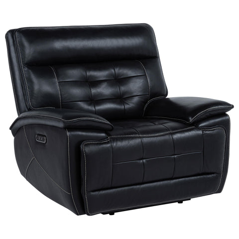 Abram Leather Upholstered Dual Power Recliner Chair Black