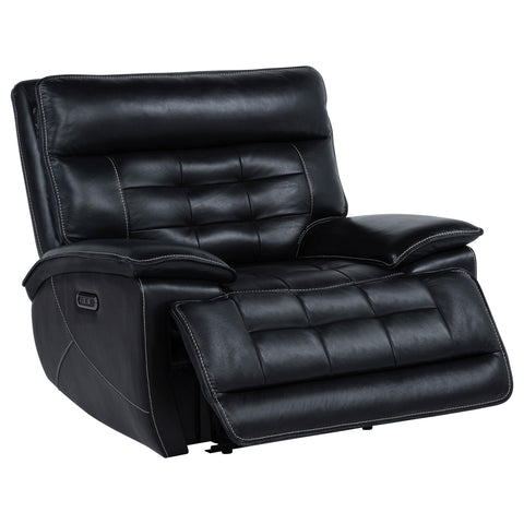 Abram Leather Upholstered Dual Power Recliner Chair Black