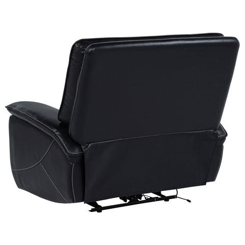 Abram Leather Upholstered Dual Power Recliner Chair Black