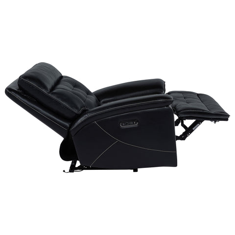 Abram Leather Upholstered Dual Power Recliner Chair Black