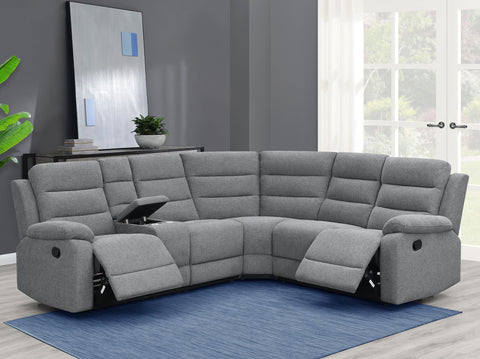 Leticia Upholstered Reclining Sectional Sofa SmokeSmoke