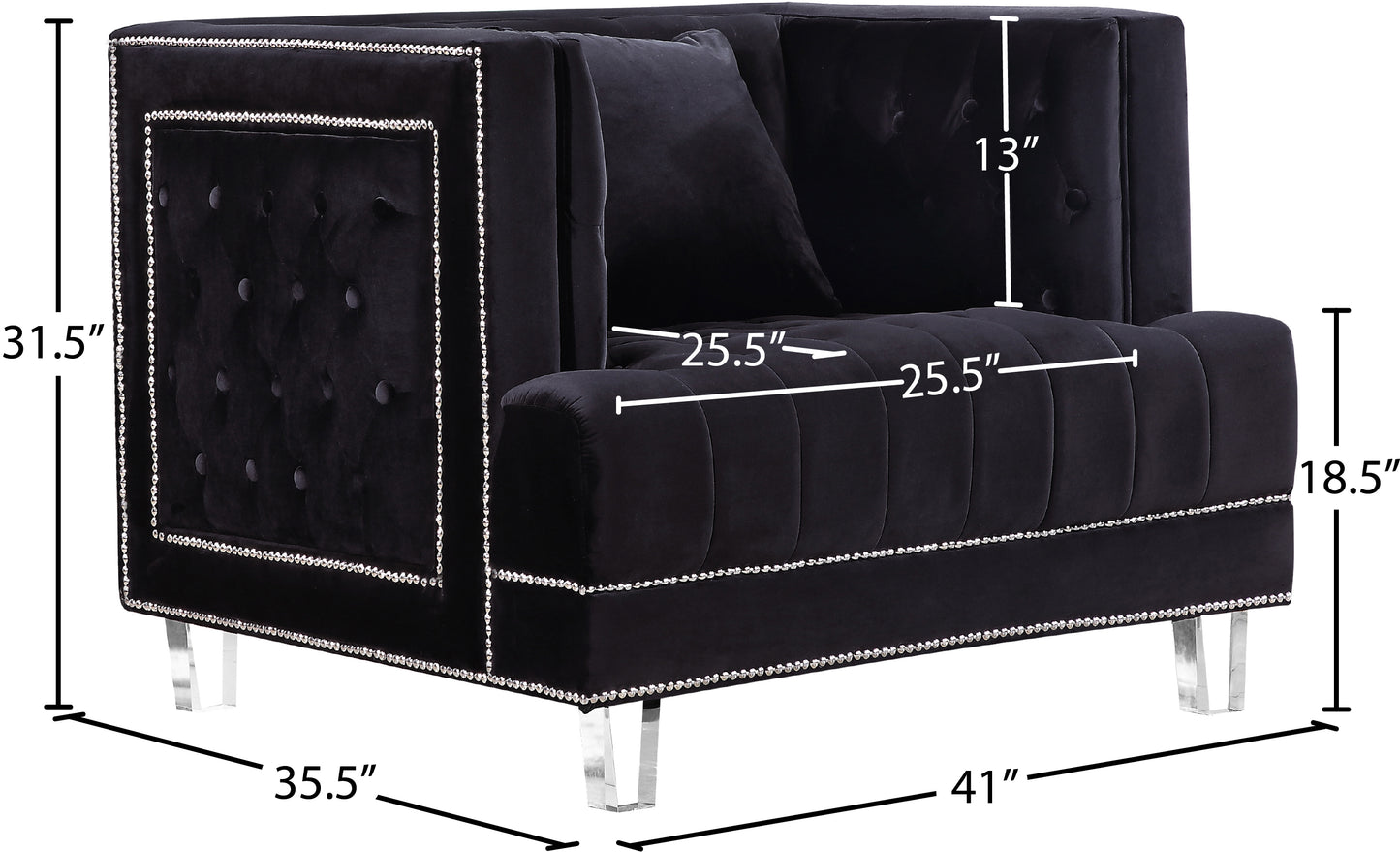 marquis black velvet chair c