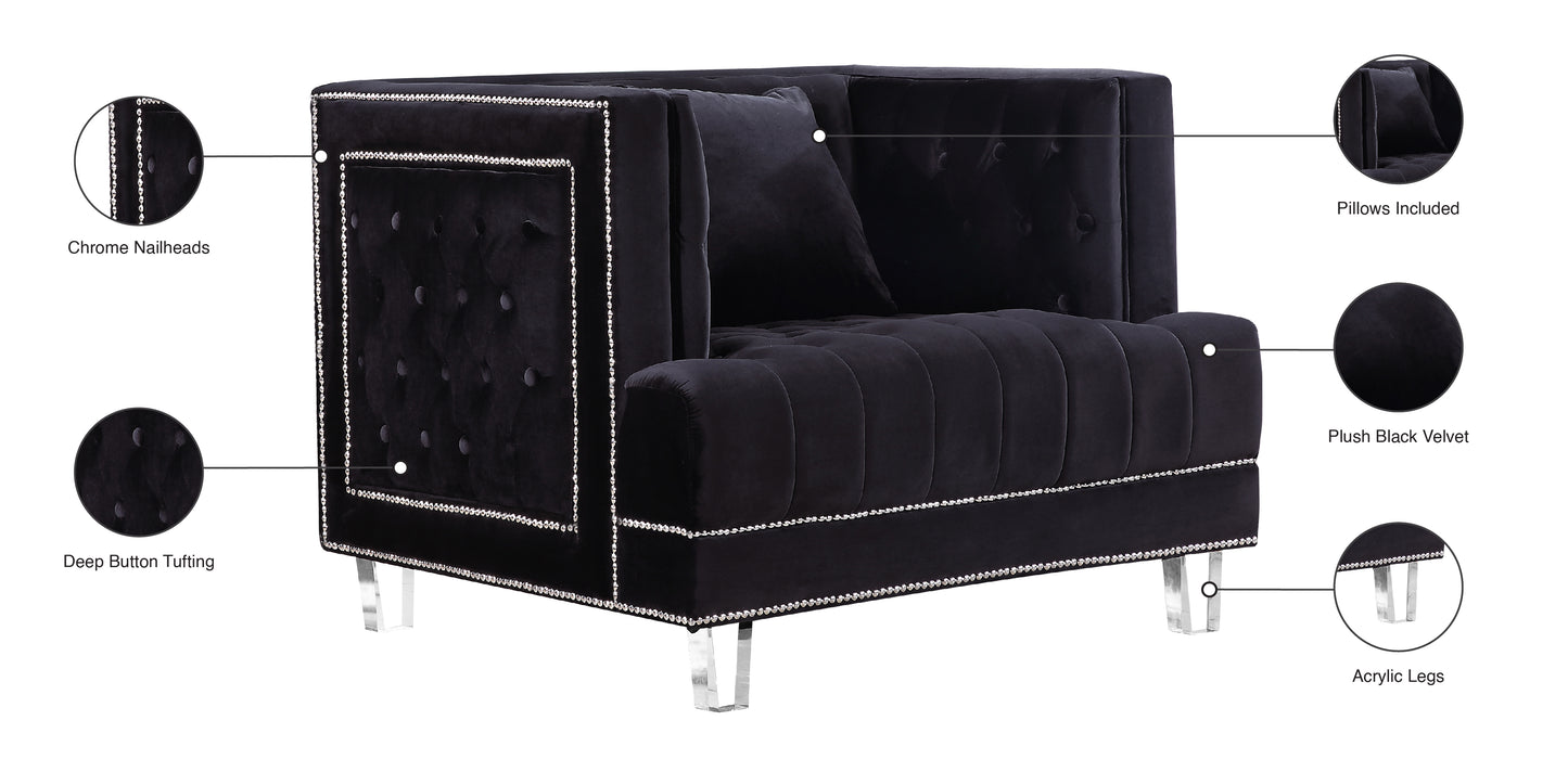 marquis black velvet chair c