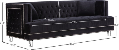 Marquis Black Velvet Sofa S