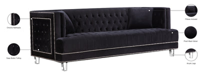 Marquis Black Velvet Sofa S