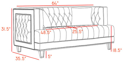 Marquis Cream Velvet Loveseat L